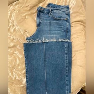 Express flare size L fits 12/14/16, frayed hem. Excellent condition, worn once